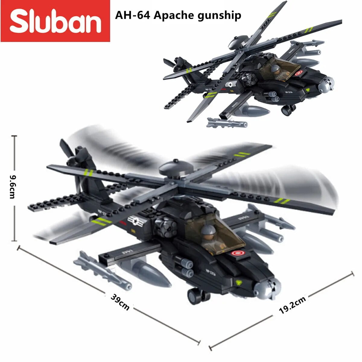 Sluban Morden Military AH-64 Apache Bricks B0511 - Building Toys