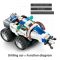 CaDA C51028 Remote control building block robot, ground drilling vehicle